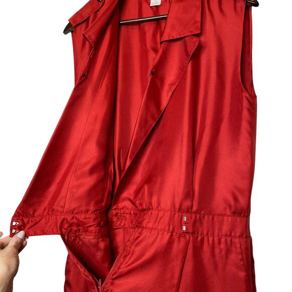 Club Monaco Silk Sleeveless Red Romper size 6 - Picture 4 of 5